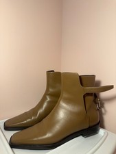 Toteme women  s ankle boot with square toe, brown color, size 39