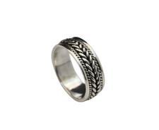 Sterling Silver Ring 925 Chevron Braid Wedding Design Band Size 8, 9.25