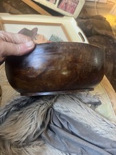 Vintage Dark Wood Solid Bowl