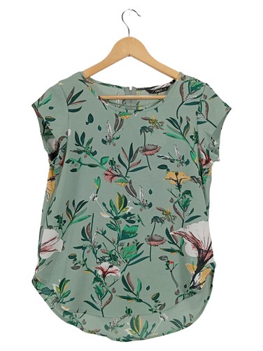 Blusa in mesh con stampa floreale e ampie maniche lunghe, nero | Ulla Popken
