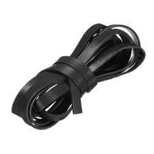 Flat Leather Cord 3.3 Yard 10mm Leather String Strips for DIY Crafts Black