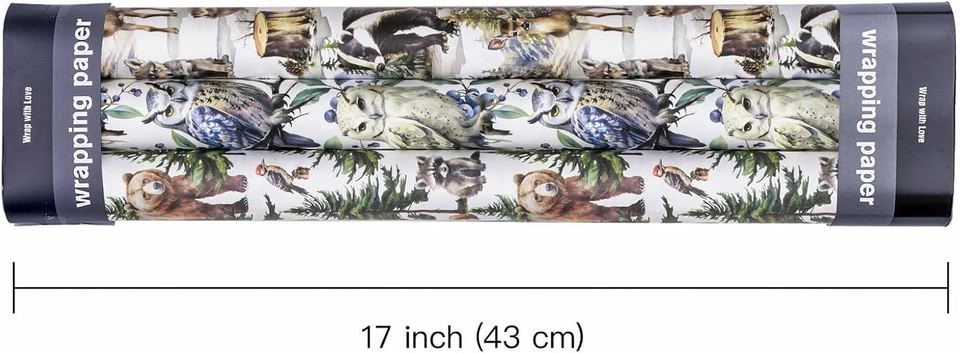 Rollo de papel de envolver Navidad Kraft - Mini rollo - 3 rollos - 17 pulgadas X 120 pulgadas p Foto 3 de 4