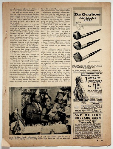 Original 1955 Floyd Patterson Boxing Magazine Article Vintage Print Ads - Picture 3 of 3