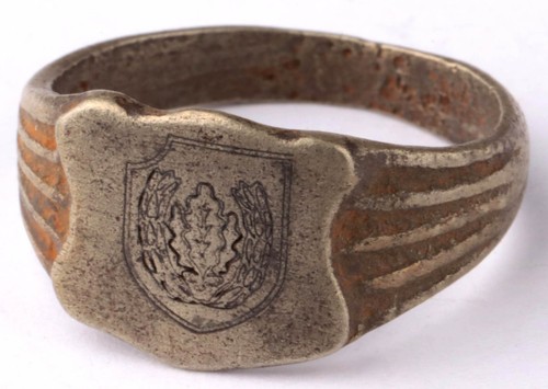 Army war art Military Ring Oak leaves ww2 WWII ww1 WWI Style Alpacca  Size 11.5