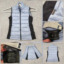 Ohsho Womens S Small Blue Down Full Zip Puffer Vest Jacket