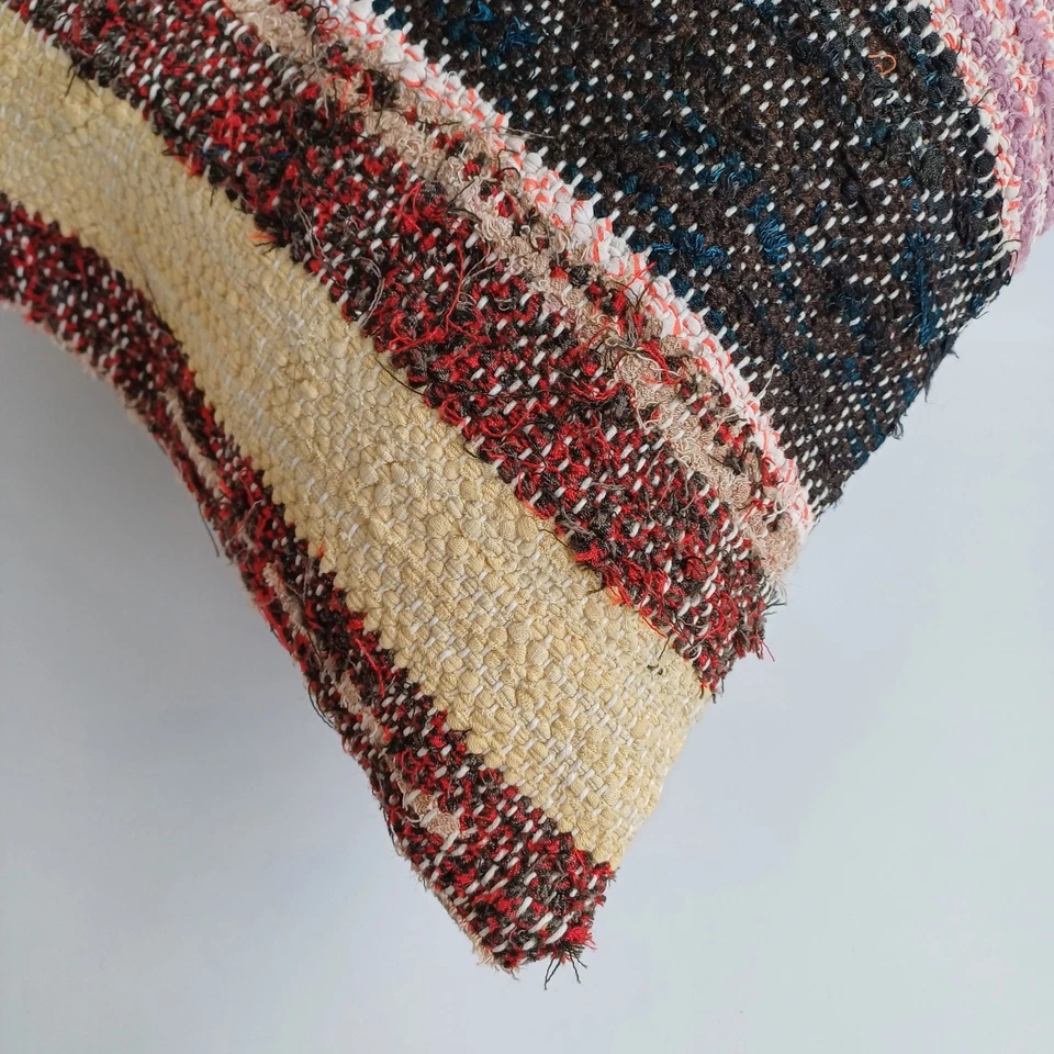 Handmade Cushion Multicolour Nomad Turkish Rug Kilim 24''x16''/60x40 K602503146H - Image 3 of 4