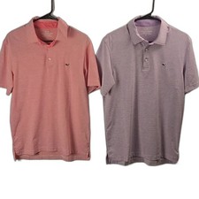 Vineyard Vines Edgartown Polo Shirt Lot 2 Mens Sz S Pink, Purple Short Sleeve