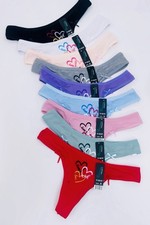 6 Women Cotton Yoga Sport Thongs Panties Lot G String underwear Pack 2167 Size M