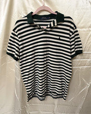 Polo Ralph Lauren Custom Fit Men’s Polo Shirt L Green/White Stripe Cotton Knit