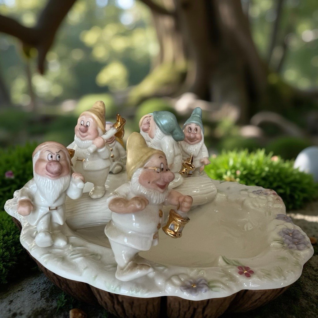 Lenox Disney Heigh - Ho Candy Dish Fine China Seven 7 Dwarfs in