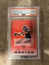 Behren Morton 2024 ONIT Texas Tech Football On Card AUTO Autograph #/130 PSA 8