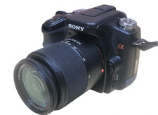 Sony Alpha A100 10.2MP DSLR Camera Black w/ DT 3.5-5.6/18-70 0.38M/1.3ft Macro