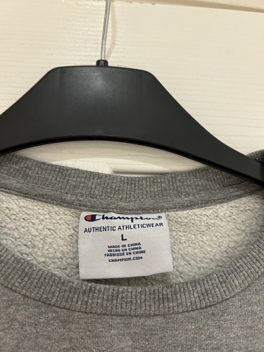 Large Boys Classic Crew Neck Jumper, Light Grey With Embroidered Spellout. - Picture 4 of 5