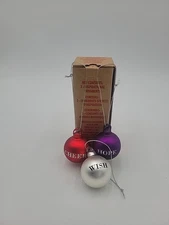 Avon Inspirational Ornament 3Pc HOPE WISH CHEER Secret Pal New in Box