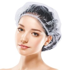 100pcs Shower Caps Disposable, Thicker and 100 Count Pack of 1 , Transparent