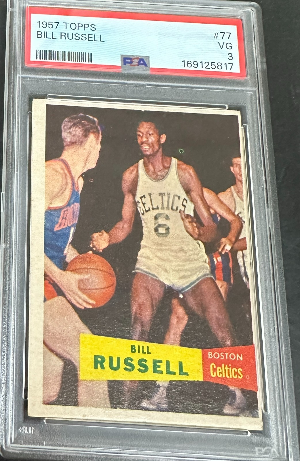 1957 Topps #77 Bill Russell Rookie HOF Celtics PSA 3 Clean!