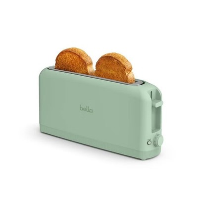 2-Slice Slim Toaster Seaglass:Metal, 900W,Spot Clean, 6.85'' H, 3.58'' D, 14.88'' W