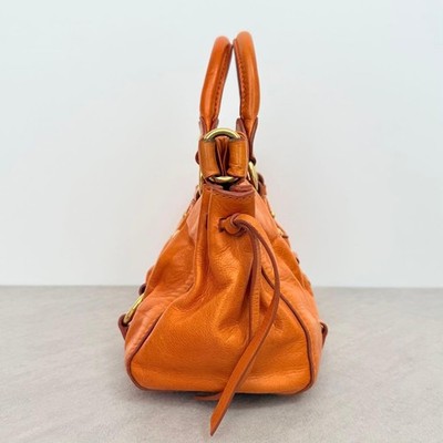 Miu Miu Vitello Lux Ribbon 2Way Leather Handbag Shoulder Bag