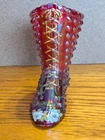 Fenton Ruby Iridescent Glass Boot "The Museum Collection" Signed Hand Painted