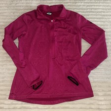 Nike Pro Pullover Womens Large Hot Pink Dri-Fit 1/2 Zip Mock Neck Fleece Lined