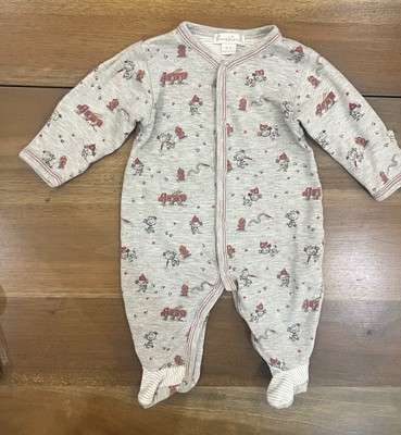 Kissy Kissy Footed Pajamas 0-3M Baby Boy Firetruck Print Pima Cotton Sleeper