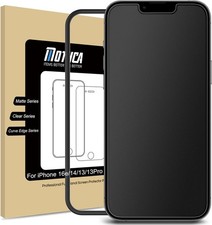Matte Anti-Glare Glass Screen Protector 6.1 Inch for iPhone 13 Pro, 14, 16e