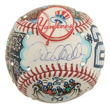 Derek Jeter Signed Charles Fazzino Hand Painted Pop Art Baseball MLB & Steiner