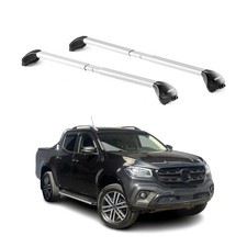 Dachträger Grundtäger für Mercedes X Klasse 470 2017-2020 100kg Alu Grau 2x ABE