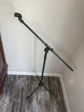 Microphone Stand, Tripod Boom Arm Floor Mic Stand, Height Adjustable