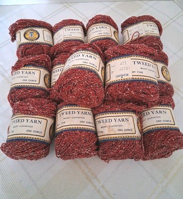 Bear Brand Tweed Yarn  Lot Of  14 One Ounce  Balls  Dye Lot 40181  Wool  NOS