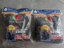 2 Pack 6 Socks Fruit Of The Loom Relaxed Nonbinding Crew Socks, Mens 6-12, Black
