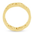 10k Yellow Gold Trinity Knot Celtic Cross Ring – Personalized Birthstone CZ Men’s Band, Handcrafted In USA - View #2
