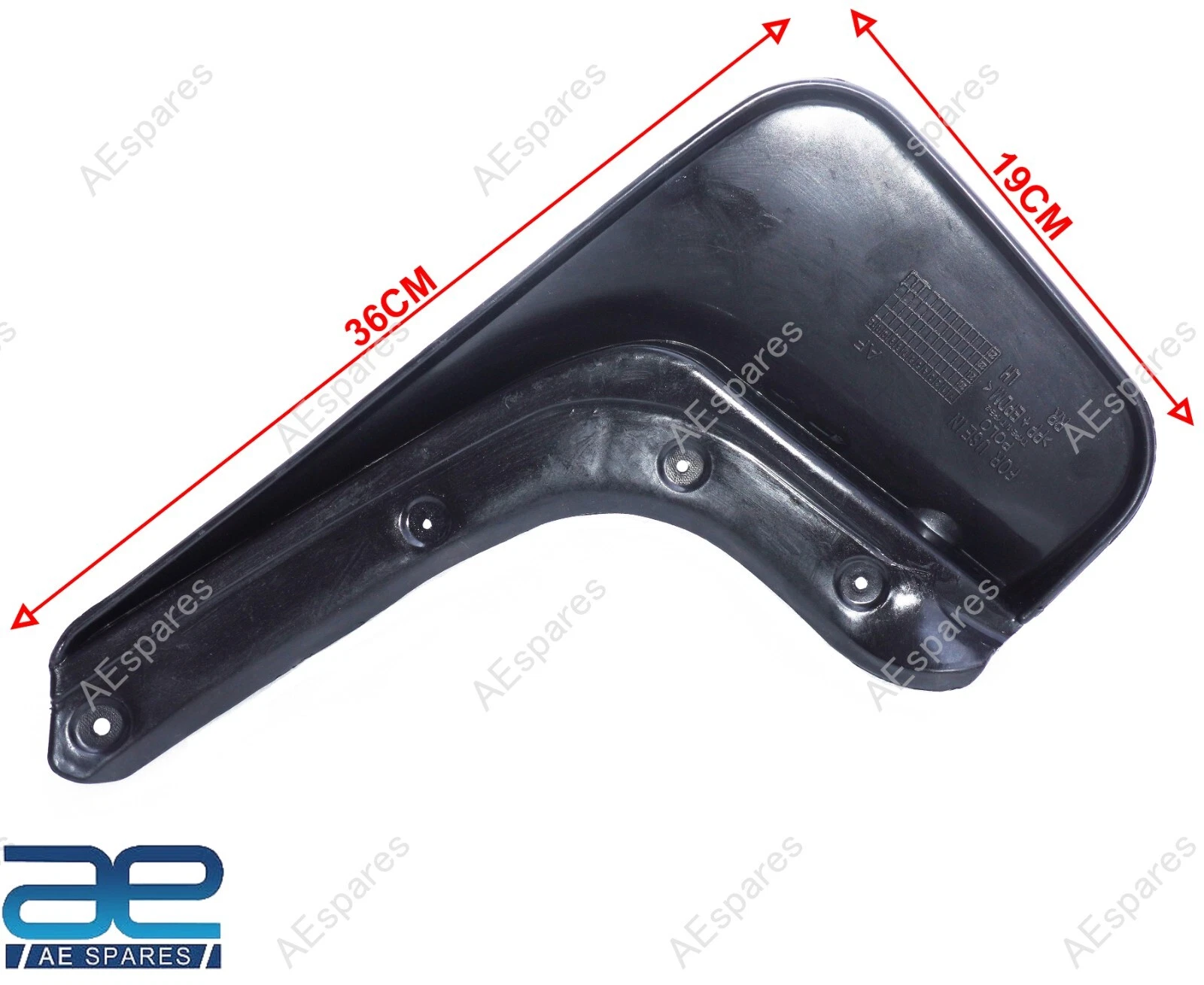 Mud Flap Set of 4 Black For Volkswagen Polo 2009-2016 view 2