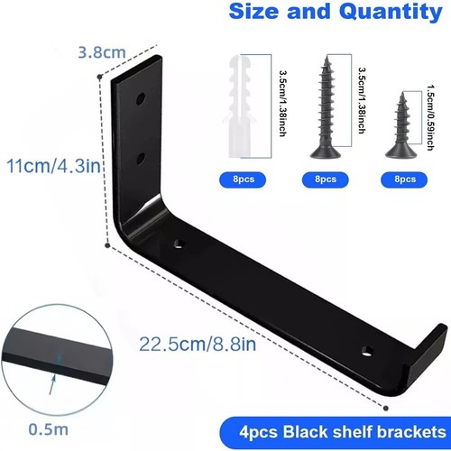 2/4/8 Rustic Shelf Brackets Scaffold Board Industrial Solid Steel Heavy Duty New - Picture 2 of 17