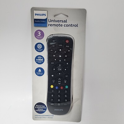 Philips Universal Remote Control Model# SRP9232D/27 Audio/Video 3 device (Black)