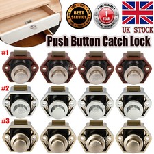 Mini Push Button Catch Lock Latch Knob Drawer Cupboard Cabinet Camper Caravan