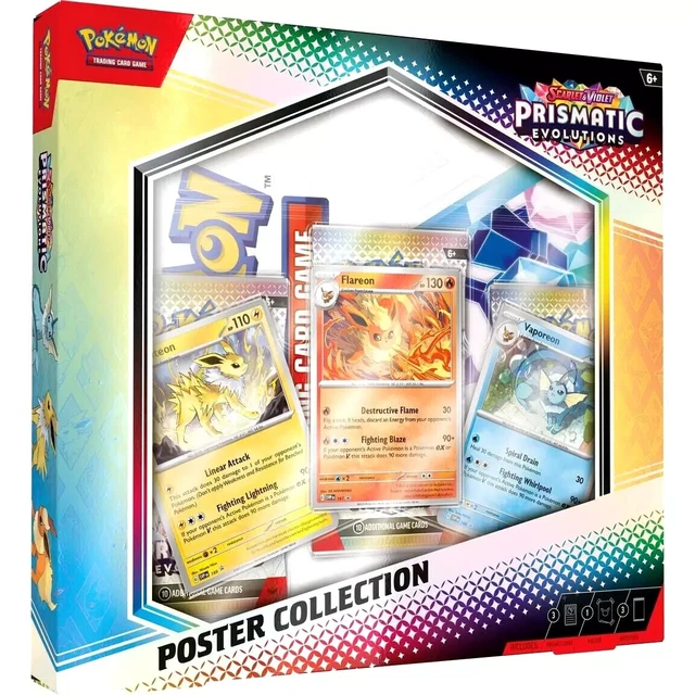 LIVE: Pokemon Prismatic Evolutions Poster Collection Box Factory Sealed EAST
