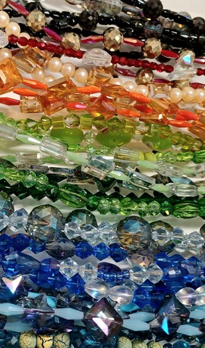 Glas Kristall Perle Menge - 19 × Stränge Auffädeln Lose Schmuckherstellung Qualität Perlen - Bild 20 von 24