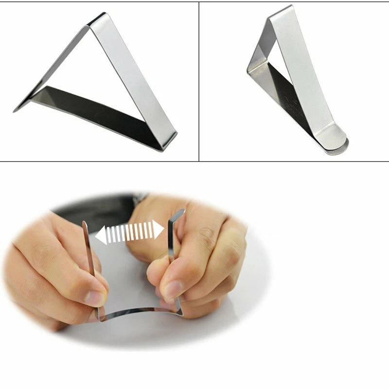 12PCS Stainless Steel Tablecloth Clips Desk Table Cloth Cover Clamp Holder Party - image 4 of 4