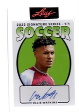 OLLIE WATKINS 2022 LEAF SIGNATURE SERIES AUTO CARD #SS-OW1   1/1