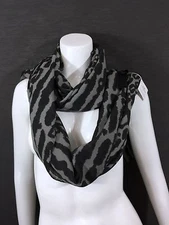NWT Coach Oversized Gray Black Ocelot Scarf Wrap 31 x 81 F85002  Mfsrp $128