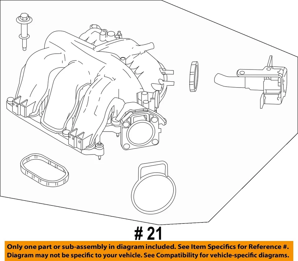 Used Upper Engine Intake Manifold fits: 2008 Ford Fusion 3.0L upper Upper Grade Foto 4 de 4