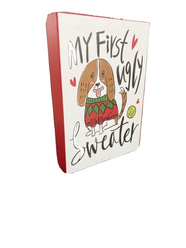 My First Ugly Christmas Dog Sweater Wooden Box Sign - Bild 2 von 5