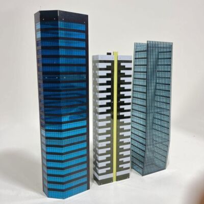 1:350 Scale Office Building Model City Street View Scene Display Assembled Toys