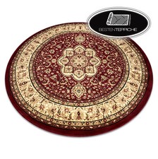 Traditionelle schöne klassische Teppich rund ROYAL Rosette rotwein Dickes Weben