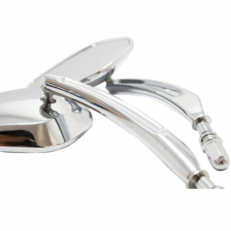 Par de espejos retrovisores cromados para motocicleta Harley Davidson Dyna Wide Glide FatBob AKMO Foto 4 de 4