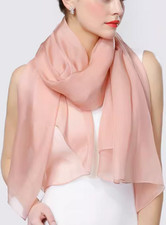 100 Silk Scarf Women neckerchief Shawl Wrap pure solid color pink red MY111