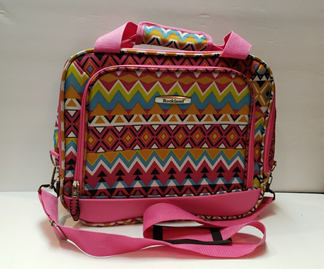 Rio Carry On Bag, Pink W/geometric Design