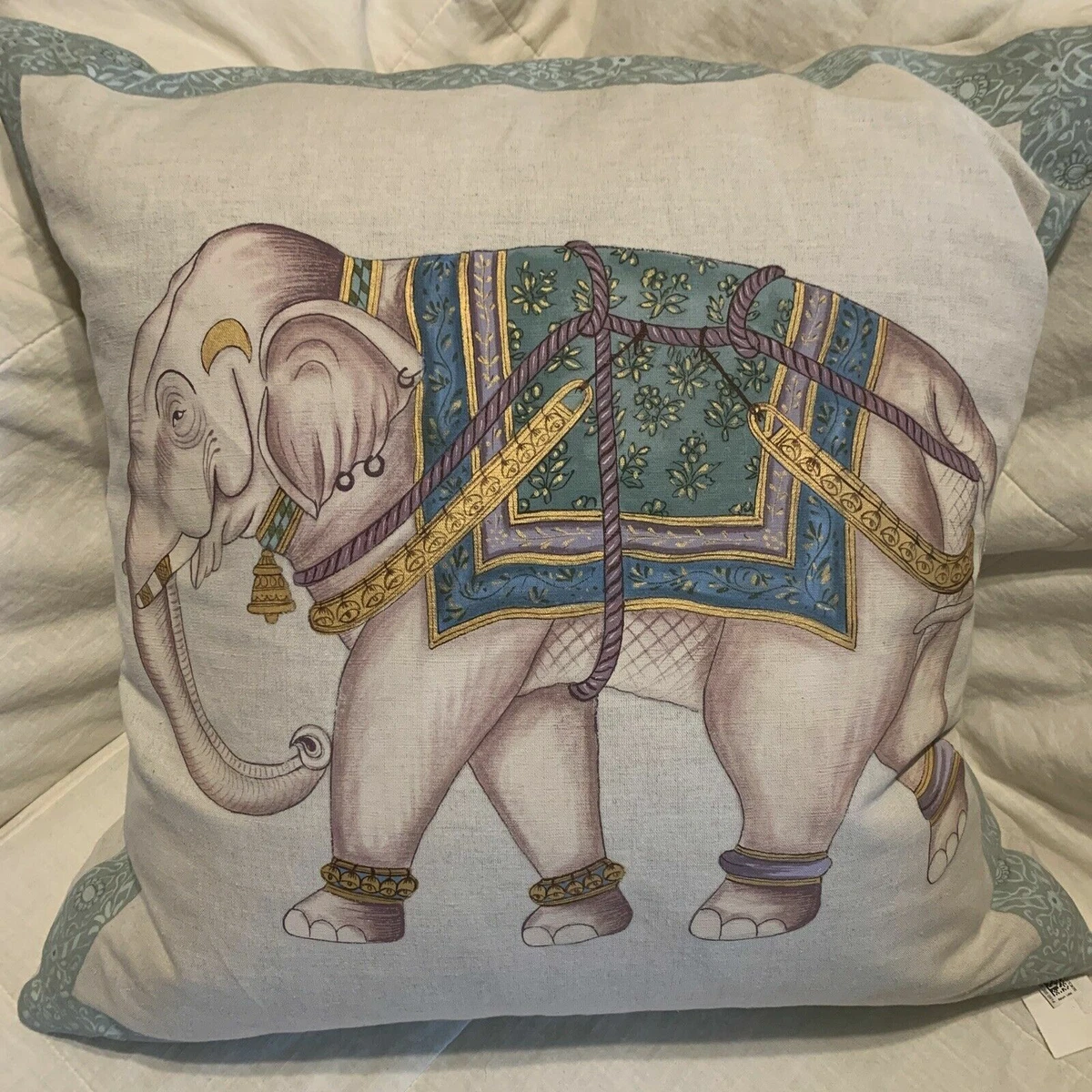 VERY RARE JOHN ROBSHAW JAMBRIA ELEPHANT COTTON LINEN DECORATIVE