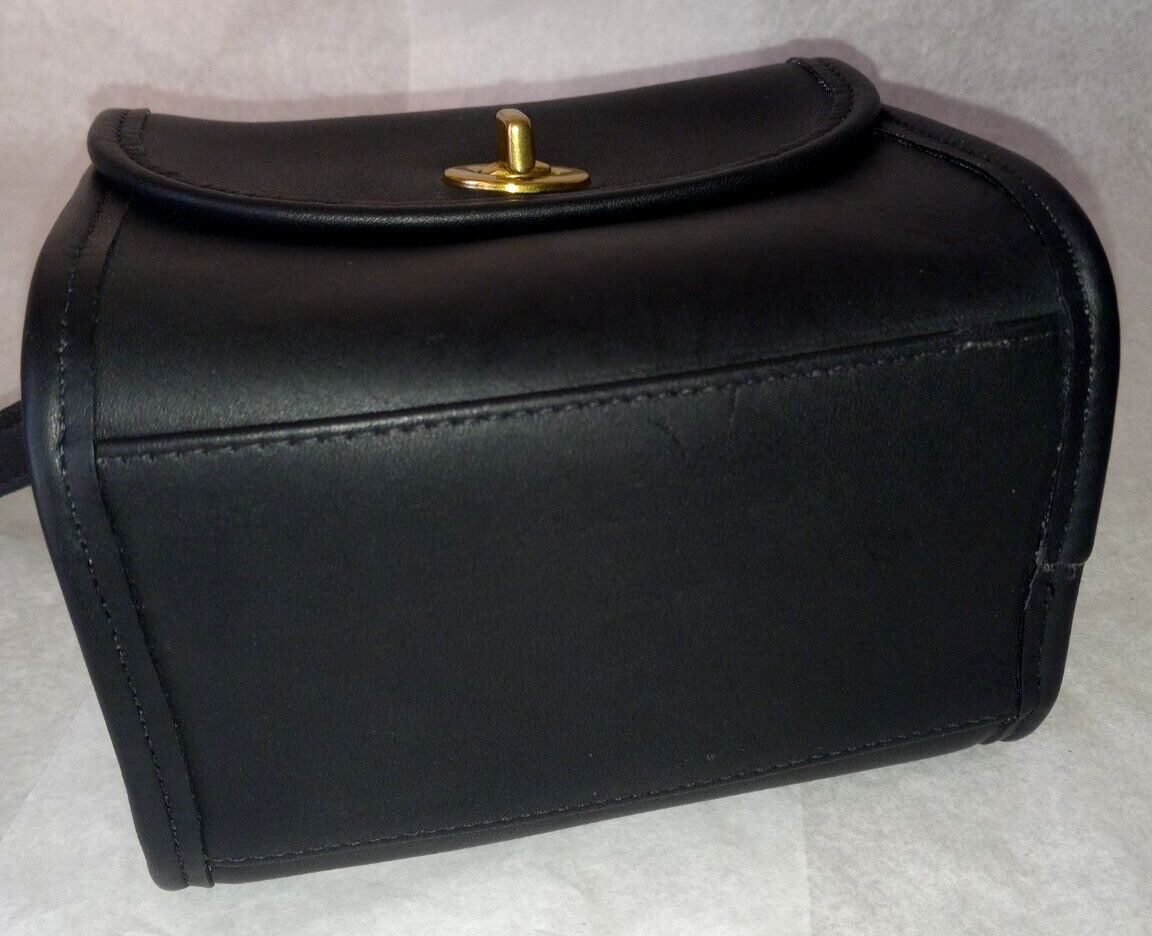 VTG COACH EMMIE FLAP BLACK LEATHER SHOULDER CROSSBODY BAG #9018 | eBay